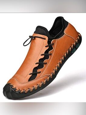 Men's Casual Leather Slip-On Shoe - Brown 6.5